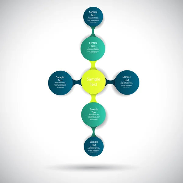 Modello di diagramma rotondo metaball infografica vettoriale per presentazioni aziendali — Vettoriale Stock