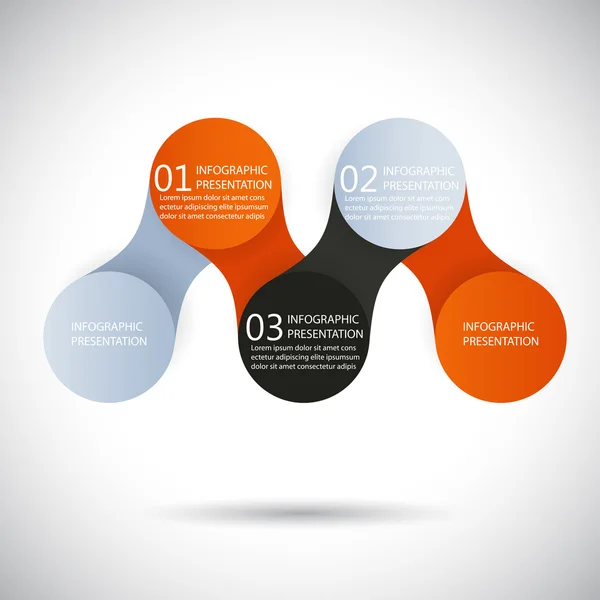 Infográficos vetoriais metaball modelo de diagrama redondo para apresentações de negócios —  Vetores de Stock