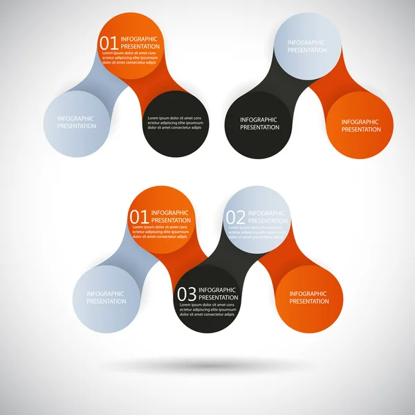 Infografías vectoriales metaball plantilla de diagrama redondo para presentaciones empresariales — Vector de stock