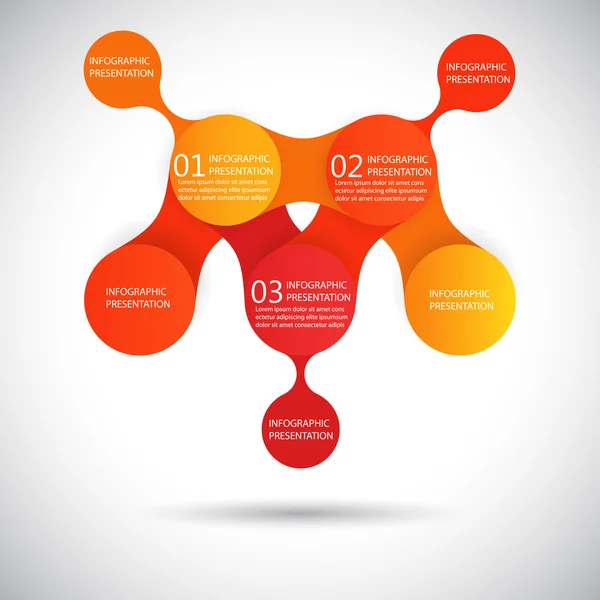 Infografías vectoriales metaball plantilla de diagrama redondo para presentaciones empresariales — Archivo Imágenes Vectoriales