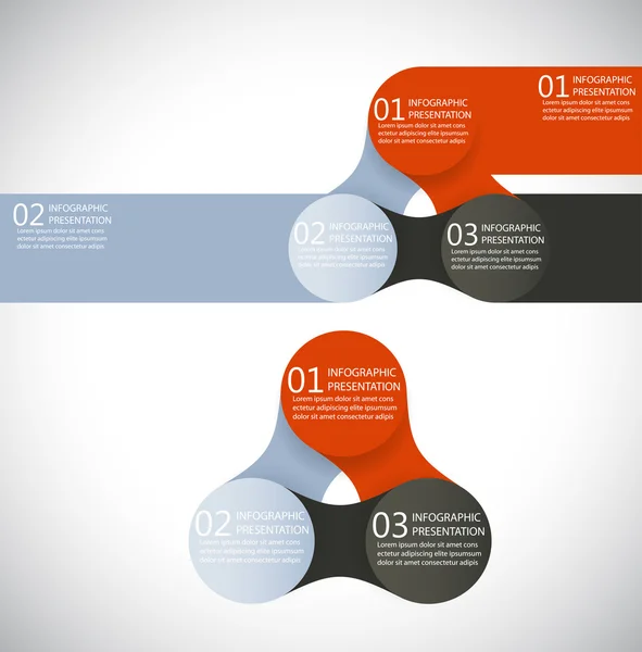 Infografías vectoriales metaball plantilla de diagrama redondo para presentaciones empresariales — Vector de stock