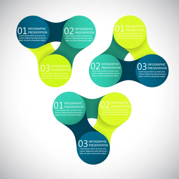 Infografías vectoriales metaball plantilla de diagrama redondo para presentaciones empresariales — Vector de stock