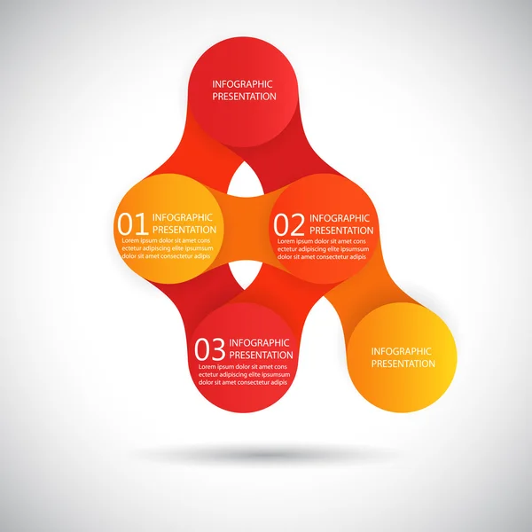 Infografías vectoriales metaball plantilla de diagrama redondo para presentaciones empresariales — Archivo Imágenes Vectoriales