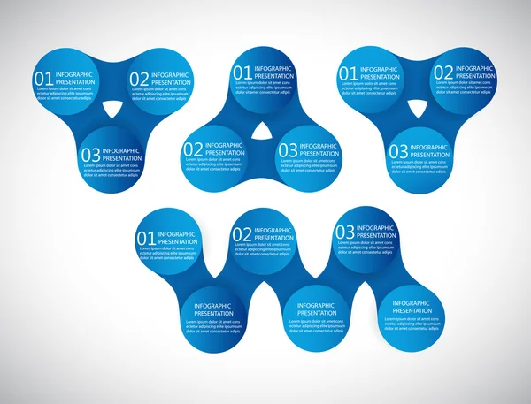 Infografías vectoriales metaball plantilla de diagrama redondo para presentaciones empresariales — Archivo Imágenes Vectoriales