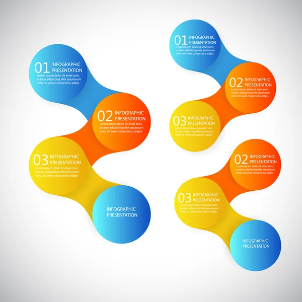 Infografías vectoriales metaball plantilla de diagrama redondo para presentaciones empresariales — Archivo Imágenes Vectoriales