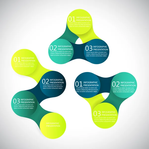 Infográficos vetoriais metaball modelo de diagrama redondo para apresentações de negócios — Vetor de Stock