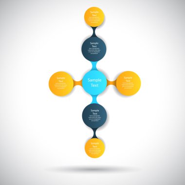 vektör infographics metaball diyagramı şablonu iş sunumları için yuvarlak