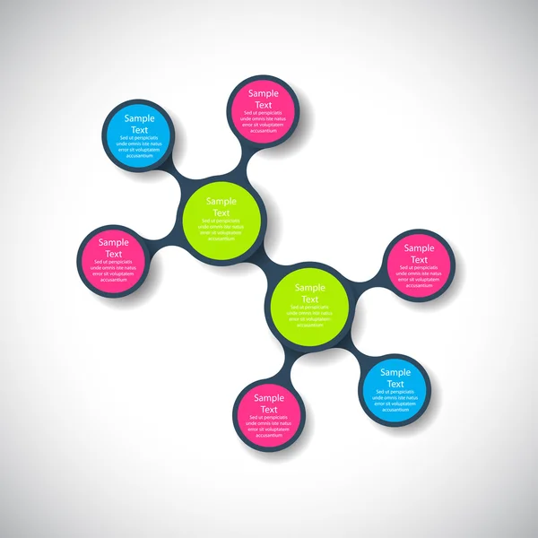 Modello di diagramma rotondo metaball infografica vettoriale per presentazioni aziendali — Vettoriale Stock