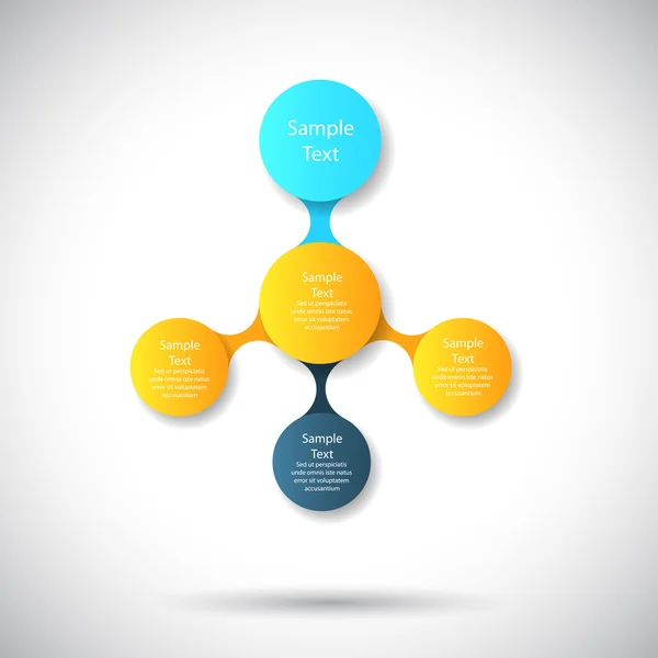 Infografías vectoriales metaball plantilla de diagrama redondo para presentaciones empresariales — Archivo Imágenes Vectoriales