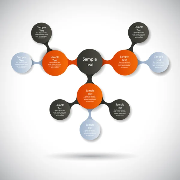 Modello di diagramma rotondo metaball infografica vettoriale per presentazioni aziendali — Vettoriale Stock