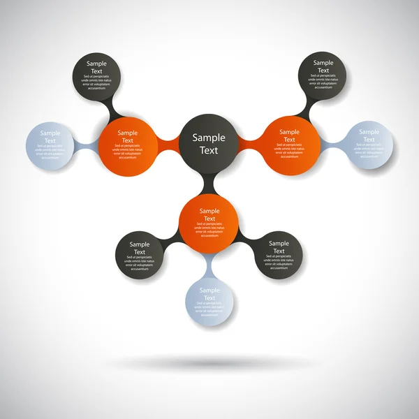 Infografías vectoriales metaball plantilla de diagrama redondo para presentaciones empresariales — Archivo Imágenes Vectoriales