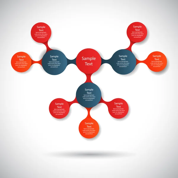 Vector infographics metaball round diagram template for business presentations — Stock Vector