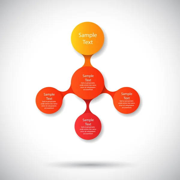 Vektör infographics metaball diyagramı şablonu iş sunumları için yuvarlak — Stok Vektör