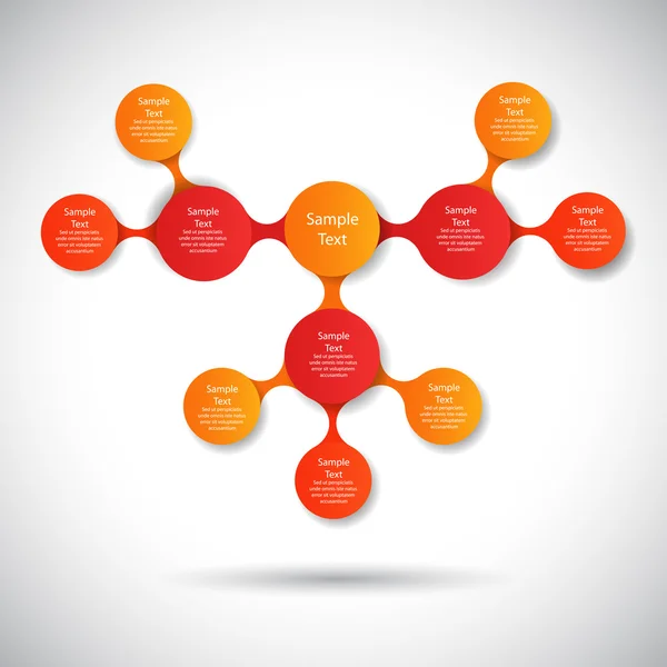 Vector infographics metaball round diagram template for business presentations — Stock Vector