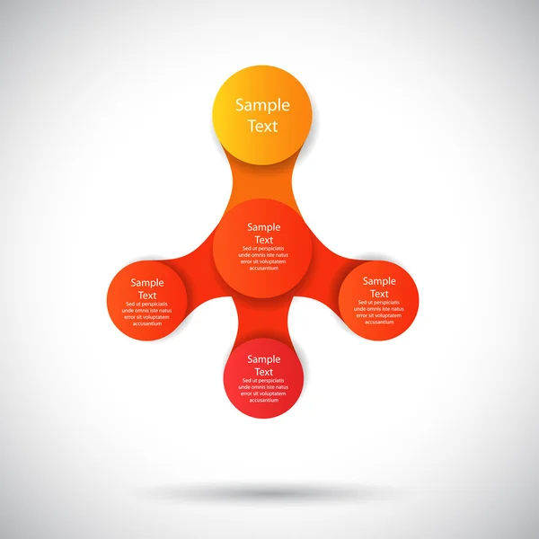 Modello di diagramma rotondo metaball infografica vettoriale per presentazioni aziendali — Vettoriale Stock