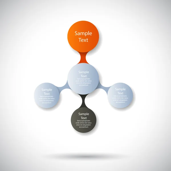 Modello di diagramma rotondo metaball infografica vettoriale per presentazioni aziendali — Vettoriale Stock