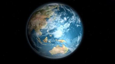 Alan arka plan ile gezegen Dünya'ya dönme