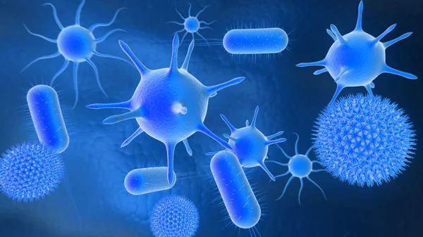 3D απεικόνιση των βακτηρίων — Φωτογραφία Αρχείου
