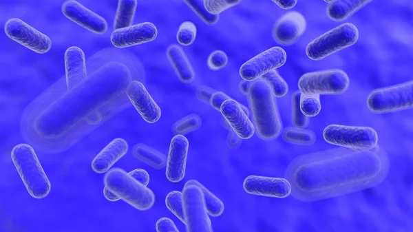 Bactérias fundo azul — Fotografia de Stock