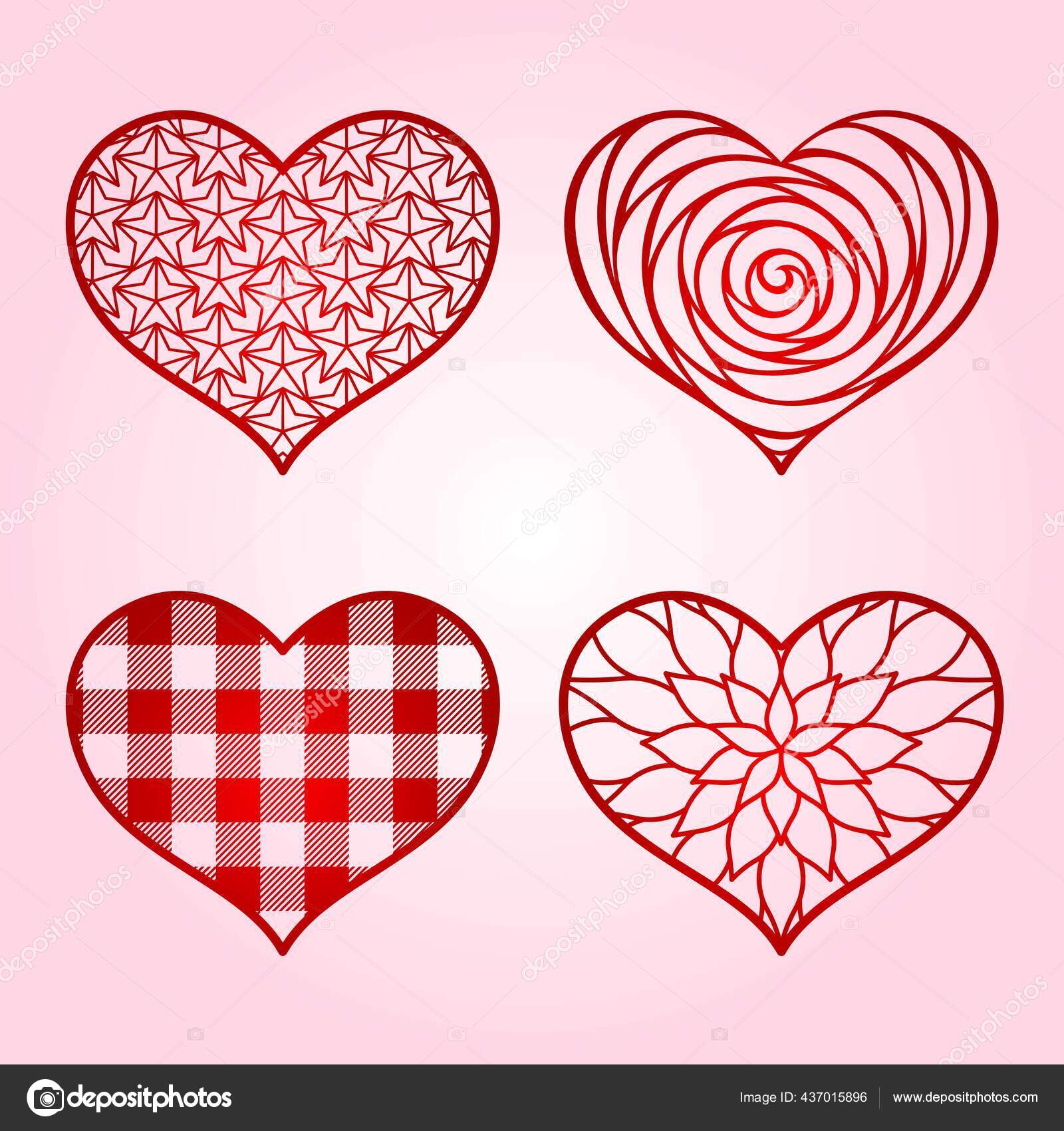 Craft paper hearts cut outs Royalty Free Vector Image