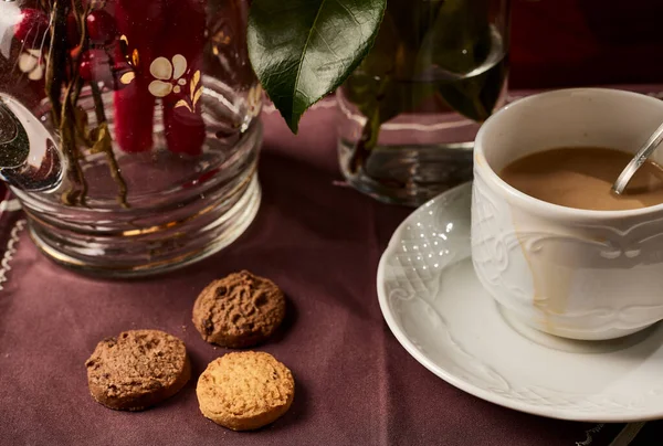 Cup Coffee Cookies Muffins — Stock Photo, Image