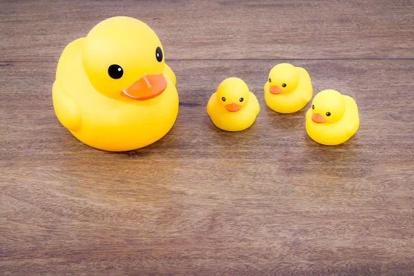 Cute yellow rubber ducks — Stock Photo, Image