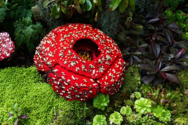 Corpse flower is made of interlocking plastic bricks toy. Corpse flower is the largest individual flower on earth. Stinking corpse lily. Scientific name is Rafflesia Arnoldii, Rafflesia kerrii. clipart