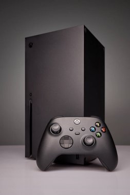 Warsaw, Poland - DEC 23, 2020: Xbox Series X console and dedicated controller
