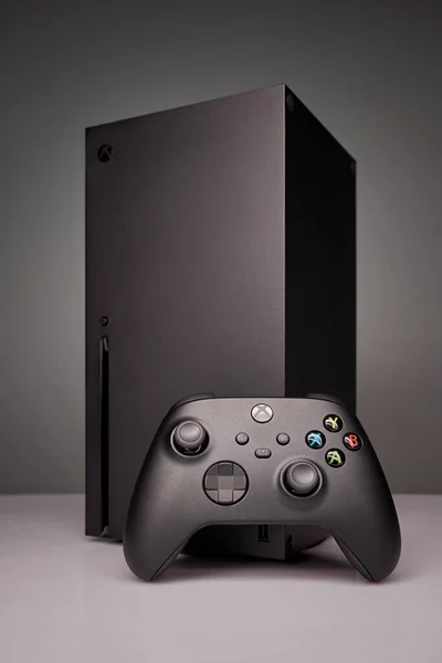 Warsaw, Poland - DEC 23, 2020: Xbox Series X console and dedicated controller