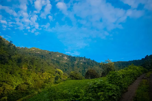 Montañas Paisaje Con Cielo Azul Bosque Xela —  Fotos de Stock