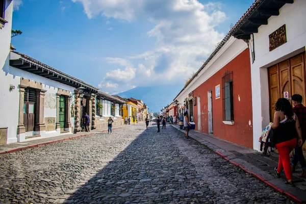Calle Pidras Ciudad Antigua Guatemala Bellos Paisajes —  Fotos de Stock