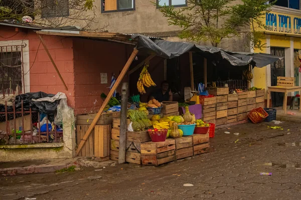 Vendedores Frutas Las Orillas Con Galera Cajola — Foto de Stock