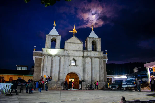 Beautiful Church Landscape People Black Background — Stok fotoğraf