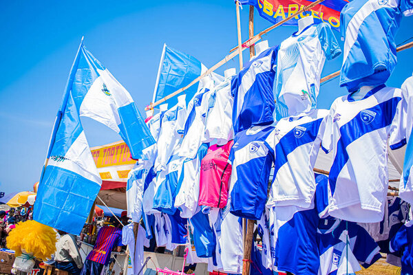 shirts and flags of guatemala for independence day