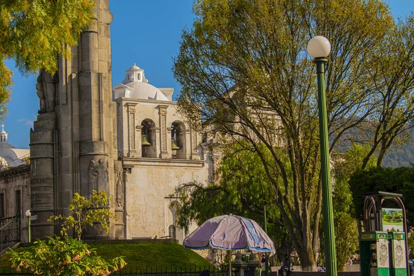 Gröna Träd Med Kyrka Kupol Bakgrund — Stockfoto