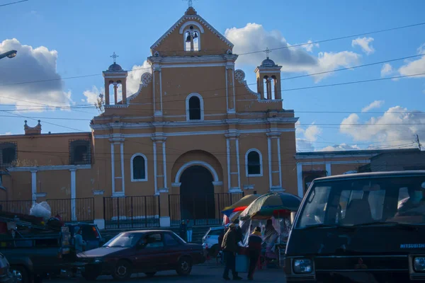 Hermosa Catedral Del Calvario Xela Con Cielo Azul — Foto de Stock