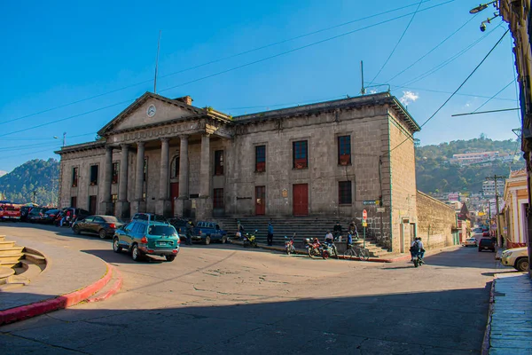 Klasik Koloni Mimarisi Ile Antik Quetzaltenango Tiyatrosu — Stok fotoğraf