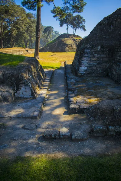 Hermoso Verde Ruina Maya Tecpan Con Hermoso Paisaje — Foto de Stock