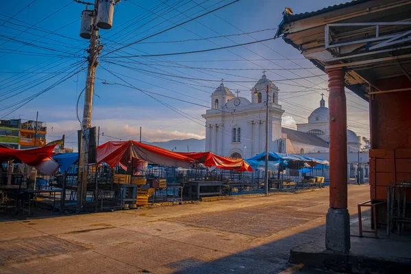 Strada Silenziosa Bellissimo Paesaggio Chiesa San Juan Ostuncalco — Foto Stock