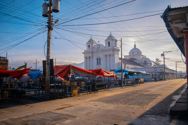 Prachtig Landschap Van Kerk Met Markt Van San Juan Ostuncalco — Stockfoto