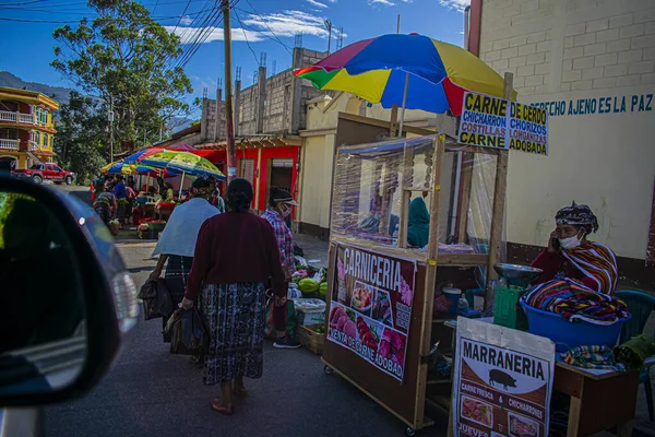 Mujeres Del Mercado Comprando Frutas Comida Caminando Por Lado Calle — Foto de Stock
