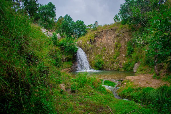 River Lake Clouds Beautiful Landscape Waterfall Plant — Zdjęcie stockowe