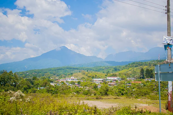 Panoramiczny Widok Piękny Wulkan Santa Maria Quetzaltenango — Zdjęcie stockowe