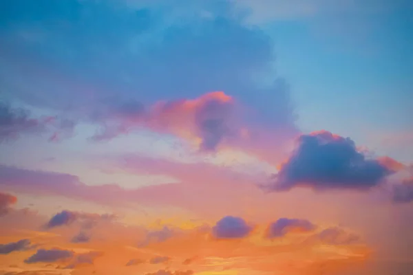 Beautiful Sunset Sea Red Sky Flared Clouds — 图库照片