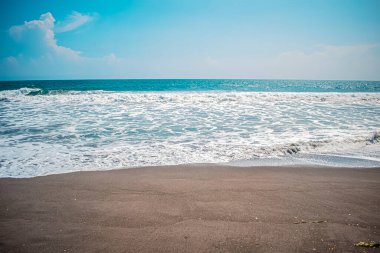 colored sand beautiful landscape with blue sea