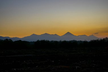 field landscape with mountain loose