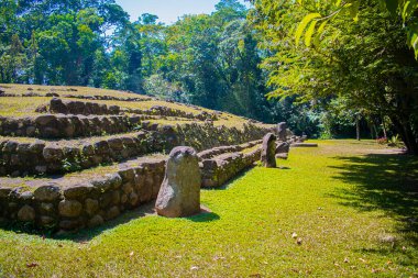Mayan stones with ancient ruins