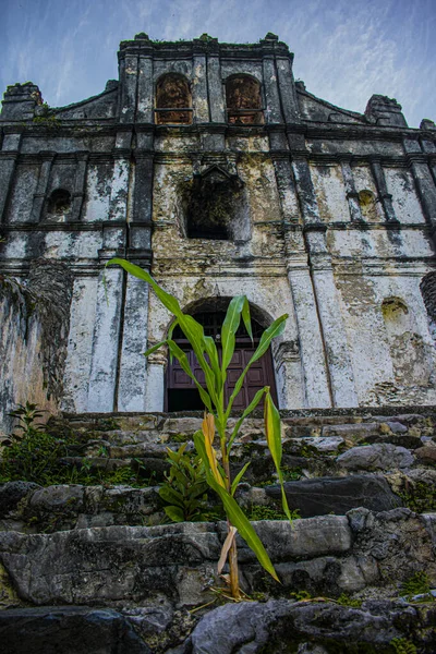 Planta Frente Iglesia Lanquin Guatemala Antigua Color Gris — Foto de Stock