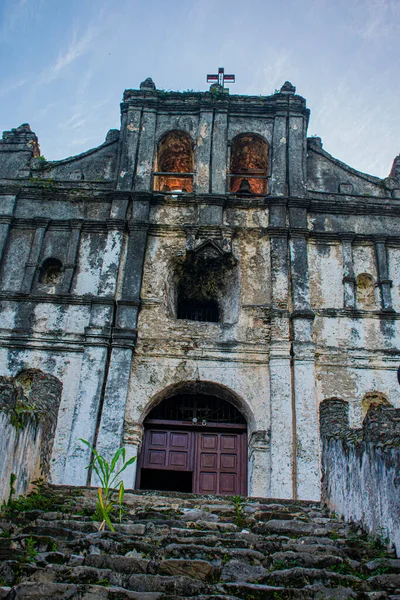 Hermosa Iglesia Antigua Coban Latino Con Colores Grises — Foto de Stock