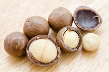 Macadamia nut Tarih ahşap.